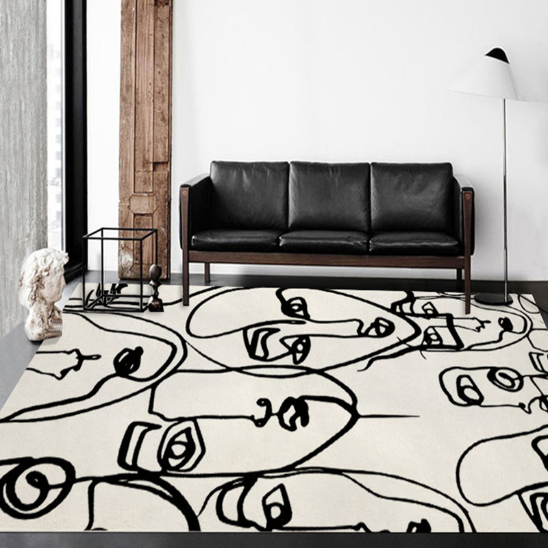 Multicolored Comfort Rug Polyster Hand Printed Area Carpet Non-Slip Backing Pet Friendly Indoor Rug for Room Black Clearhalo 'Area Rug' 'Rug' 2392924