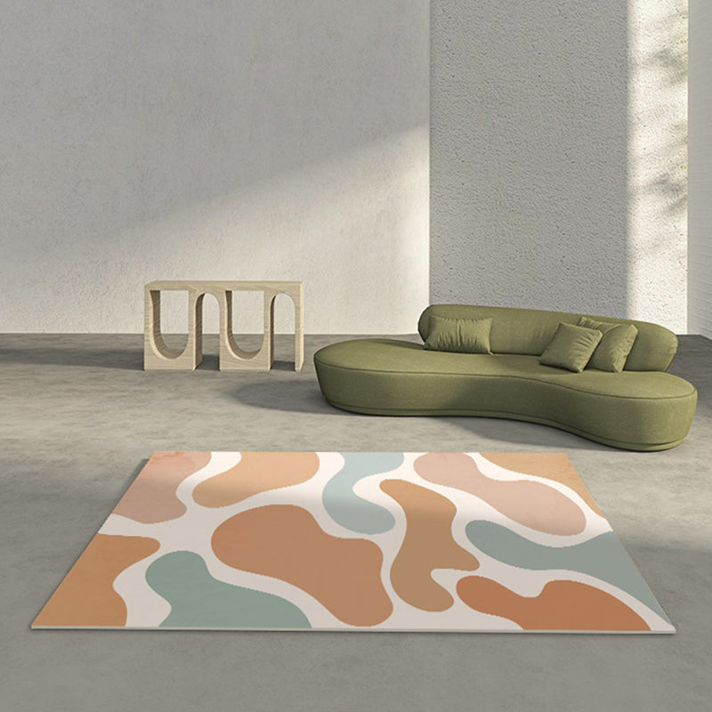 Relaxing Color Block Rug Multicolored PVC Indoor Rug Anti-Slip Backing Stain-Resistant Area Carpet for Room Orange Clearhalo 'Area Rug' 'Rug' 2393010
