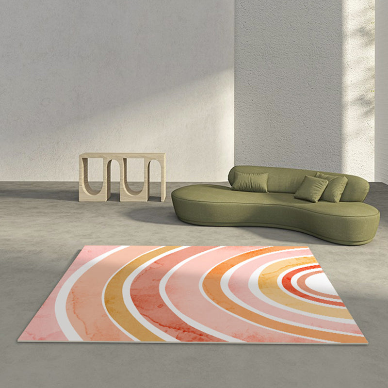 Relaxing Color Block Rug Multicolored PVC Indoor Rug Anti-Slip Backing Stain-Resistant Area Carpet for Room Pink Clearhalo 'Area Rug' 'Rug' 2393016