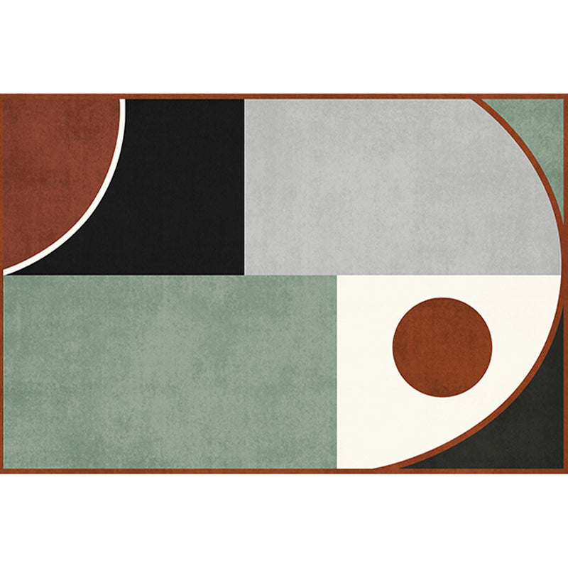 Scandinavian Color Block Rug Multicolor Synthetics Indoor Rug Anti-Slip Backing Stain-Resistant Area Carpet for Decor Gray-Green Clearhalo 'Area Rug' 'Rug' 2393032