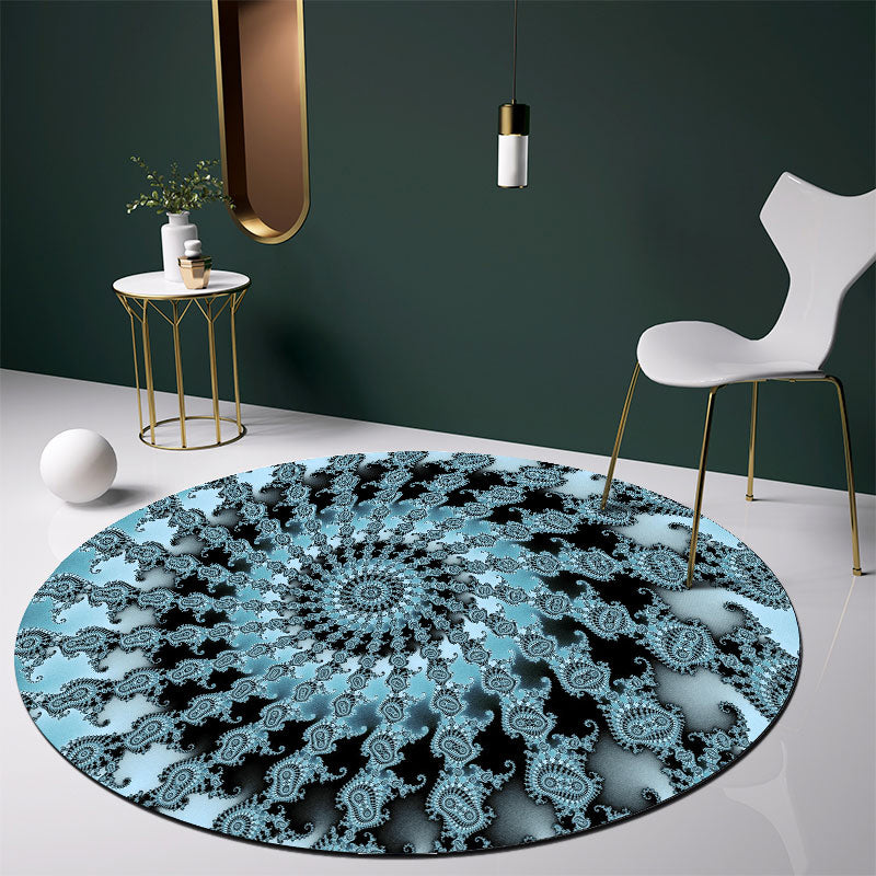 Oriental Flower Printed Rug Multicolor Polypropylene Area Carpet Non-Slip Backing Stain-Resistant Indoor Rug for Decoration Lake Blue Clearhalo 'Area Rug' 'Rug' 2393070