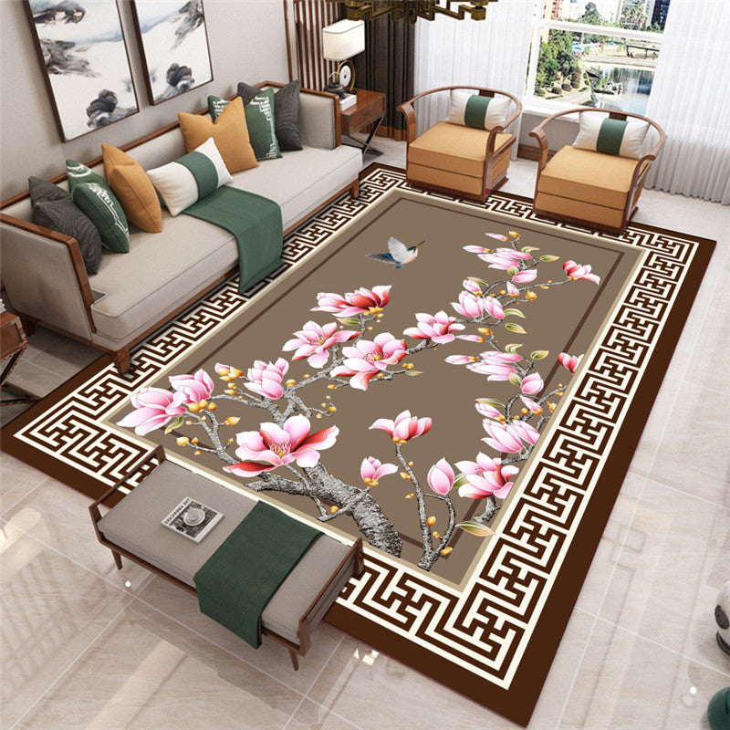 Contemporary Living Room Rug Multi-Color Flower Printed Indoor Rug Polypropylene Pet Friendly Washable Carpet Brown Clearhalo 'Area Rug' 'Rug' 2393096