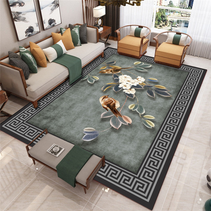 Contemporary Living Room Rug Multi-Color Flower Printed Indoor Rug Polypropylene Pet Friendly Washable Carpet Gray-Green Clearhalo 'Area Rug' 'Rug' 2393097