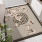 Chinese Flower Print Rug Multi Colored PVC Door Mat Anti-Slip Backing Stain-Resistant Door Mat for Room Light Brown Clearhalo 'Area Rug' 'Rug' 2393112