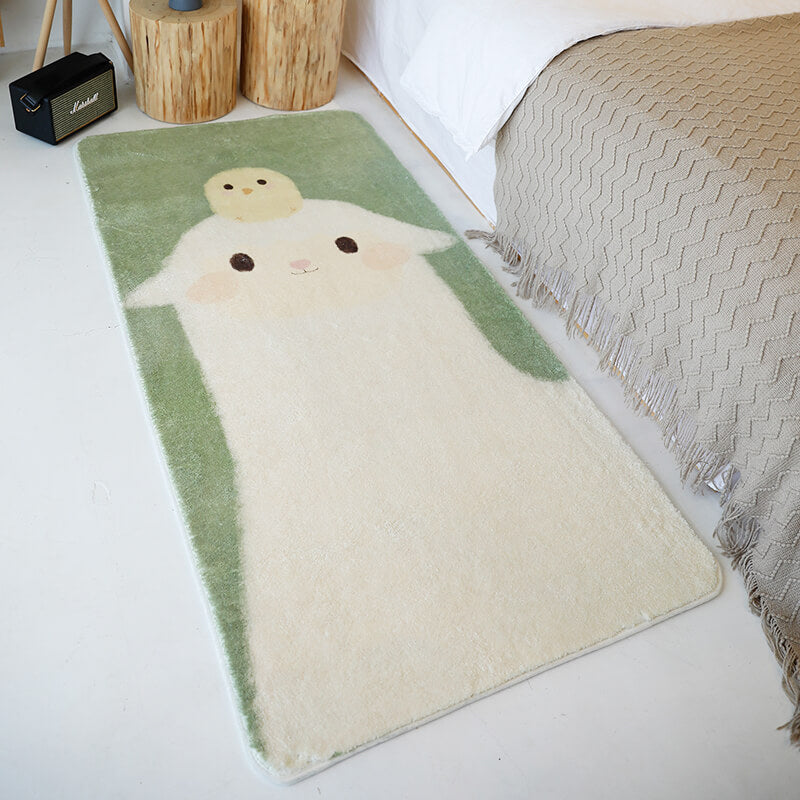 Nordic Cartoon Printed Rug Multicolored Polyster Area Carpet Non-Slip Backing Pet Friendly Rug for Kids Green-White Clearhalo 'Area Rug' 'Rug' 2393199
