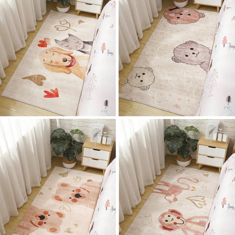 Cute Cartoon Patterned Rug Multicolor Polypropylene Indoor Rug Non-Slip ...