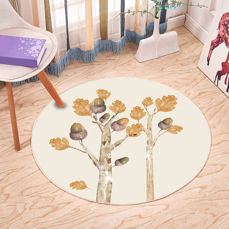 Casual Plant Printed Rug Multicolored Synthetics Area Carpet Non-Slip Backing Stain-Resistant Indoor Rug for Bedroom Yellow Clearhalo 'Area Rug' 'Modern' 'Rugs' Rug' 2393239