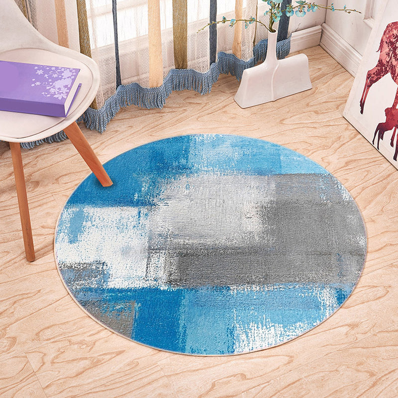 Casual Plant Printed Rug Multicolored Synthetics Area Carpet Non-Slip Backing Stain-Resistant Indoor Rug for Bedroom Gray-Blue Clearhalo 'Area Rug' 'Modern' 'Rugs' Rug' 2393244