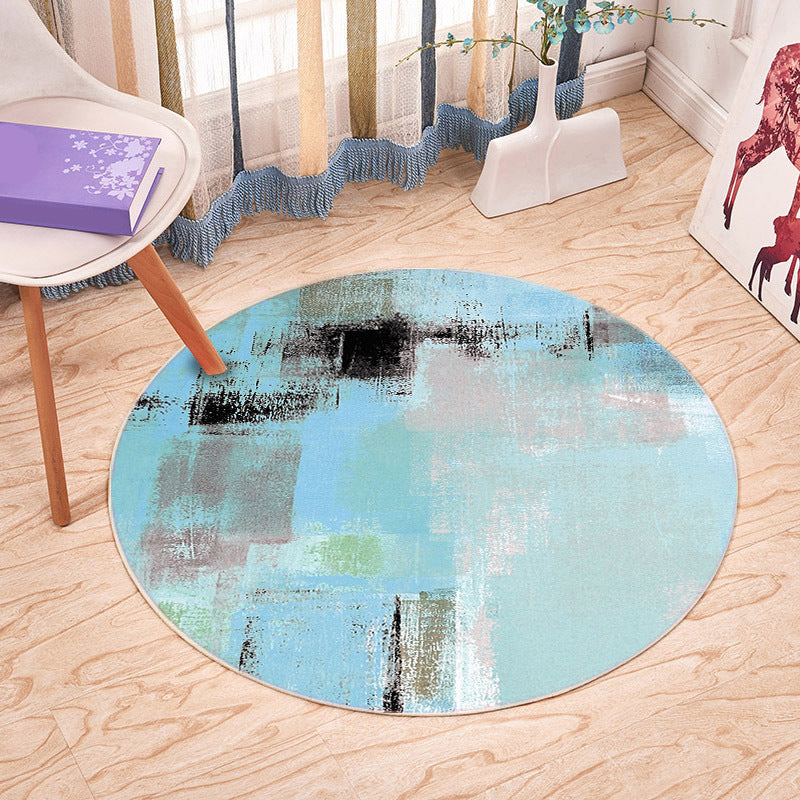 Casual Plant Printed Rug Multicolored Synthetics Area Carpet Non-Slip Backing Stain-Resistant Indoor Rug for Bedroom Blue Clearhalo 'Area Rug' 'Modern' 'Rugs' Rug' 2393248