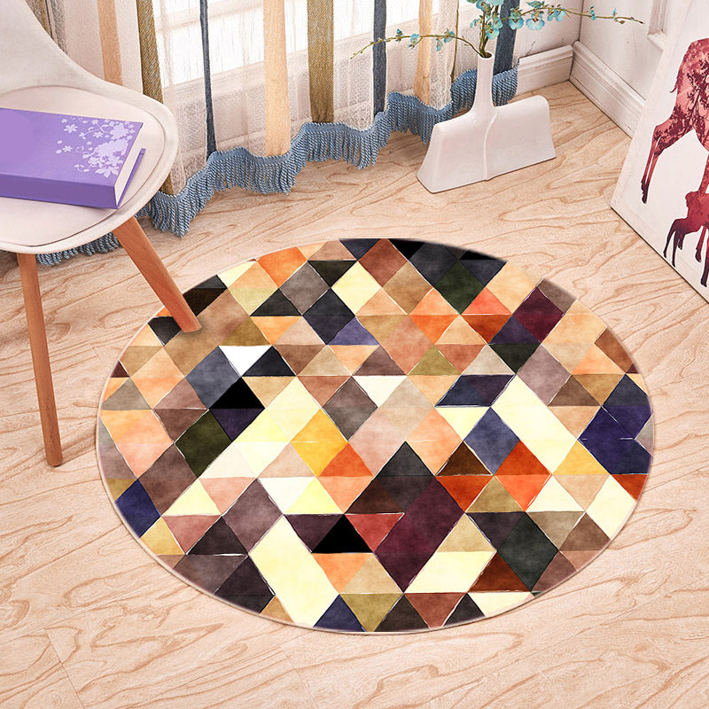 Casual Plant Printed Rug Multicolored Synthetics Area Carpet Non-Slip Backing Stain-Resistant Indoor Rug for Bedroom Brown Clearhalo 'Area Rug' 'Modern' 'Rugs' Rug' 2393249