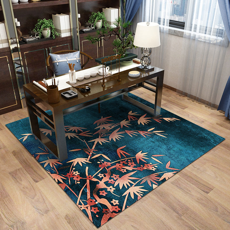 Multi-Color Patterned Rug Polypropylene Asia Indoor Rug Non-Slip Backing Stain-Resistant Area Carpet for Living Room Dark Blue Clearhalo 'Area Rug' 'Rug' 2393375
