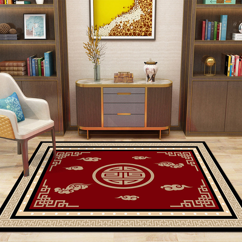 Multi-Color Patterned Rug Polypropylene Asia Indoor Rug Non-Slip Backing Stain-Resistant Area Carpet for Living Room Red Clearhalo 'Area Rug' 'Rug' 2393376