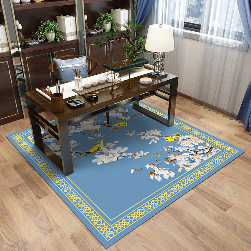 Multi-Color Patterned Rug Polypropylene Asia Indoor Rug Non-Slip Backing Stain-Resistant Area Carpet for Living Room Blue Clearhalo 'Area Rug' 'Rug' 2393382