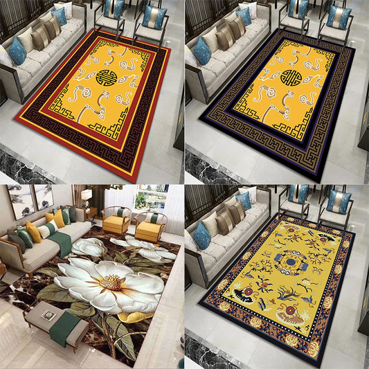 Chinese Floral Print Rug Multi-Color Synthetics Area Carpet Non-Slip Backing Easy Care Washable Indoor Rug for Parlor Clearhalo 'Area Rug' 'Rug' 2393389