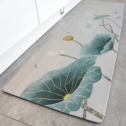 Chinoiserie Floral Printed Rug Multi-Colored PVC Area Carpet Non-Slip Backing Pet Friendly Indoor Rug for Bedroom Clearhalo 'Area Rug' 'Rug' 2393409