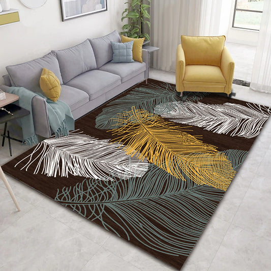 Multicolor Cottage Rug Polyster Plant Printed Indoor Rug Pet Friendly Easy Care Washable Area Carpet for Room Yellow Clearhalo 'Area Rug' 'French Country' 'Rugs' Rug' 2393426