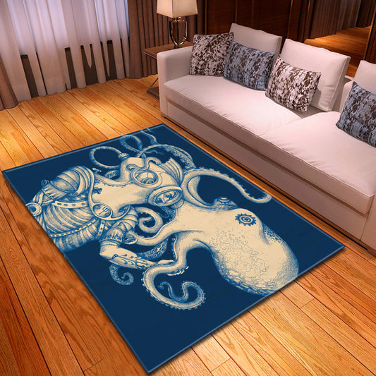 Nordic Animal Print Rug Multicolor Synthetics Indoor Rug Anti-Slip Backing Pet Friendly Area Rug for Living Room Dark Blue Clearhalo 'Area Rug' 'Modern' 'Rugs' Rug' 2393440