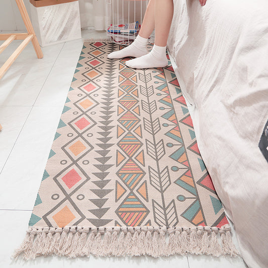 Bohemian Geometric Print Rug Multi Colored Cotton Indoor Rug Pet Friendly Easy Care Washable Area Carpet for Bedroom Orange Clearhalo 'Area Rug' 'Bohemian' 'Rugs' Rug' 2393491