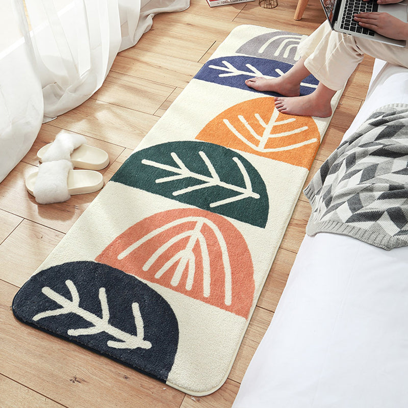 Modern Hand Printed Rug Multicolor Lamb Wool Indoor Rug Non-Slip Backing Pet Friendly Area Carpet for Decoration Dark Green Clearhalo 'Area Rug' 'Modern' 'Rugs' Rug' 2393516