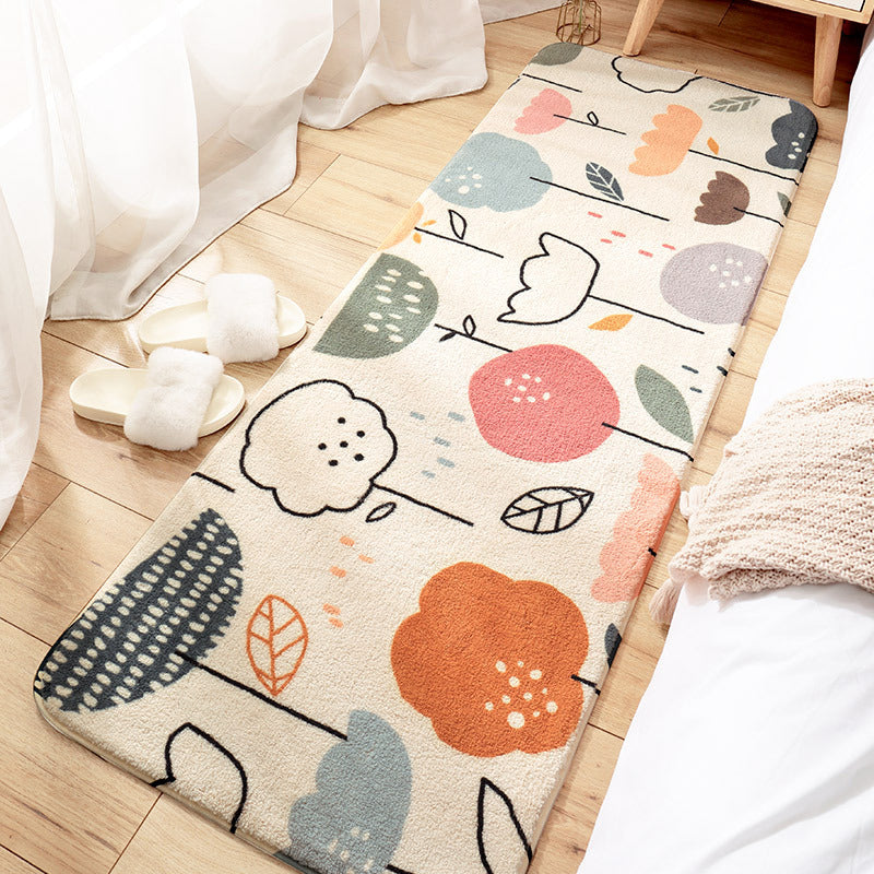 Modern Hand Printed Rug Multicolor Lamb Wool Indoor Rug Non-Slip Backing Pet Friendly Area Carpet for Decoration Orange Clearhalo 'Area Rug' 'Modern' 'Rugs' Rug' 2393522