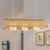 Modernist Linear Island Lighting Wood 3-Light Dining Room Island Lamp with White Glass Cylinder Shade in Beige/Brown Beige Clearhalo 'Ceiling Lights' 'Island Lights' Lighting' 239377