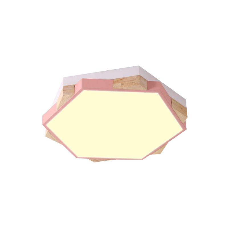 Nordic Style Pentagon Flushmount Light Acrylic Metal Ceiling Lamp for Study Room Corridor Clearhalo 'Ceiling Lights' 'Close To Ceiling Lights' 'Close to ceiling' 'Flush mount' Lighting' 239492