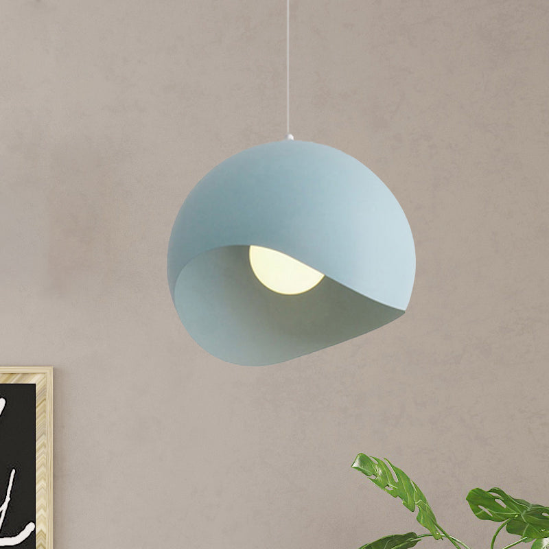 Waveforms Dome Pendant Lamp Nordic Style Metal 8"/12" W 1 Head Black/Gray Ceiling Lighting for Living Room Blue Clearhalo 'Ceiling Lights' 'Modern Pendants' 'Modern' 'Pendant Lights' 'Pendants' Lighting' 239606