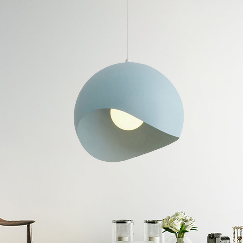 Waveforms Dome Pendant Lamp Nordic Style Metal 8"/12" W 1 Head Black/Gray Ceiling Lighting for Living Room Clearhalo 'Ceiling Lights' 'Modern Pendants' 'Modern' 'Pendant Lights' 'Pendants' Lighting' 239607