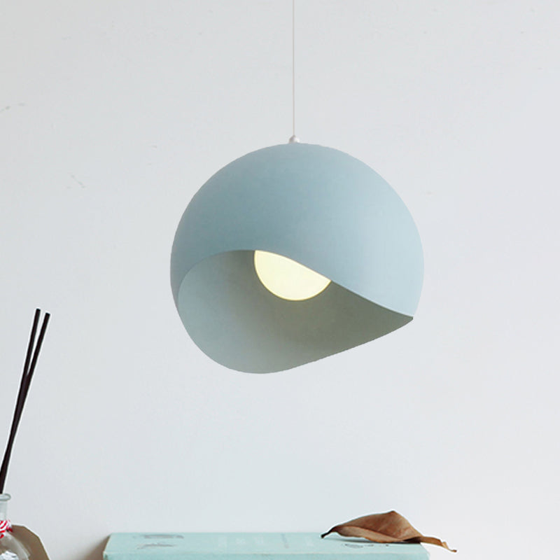 Waveforms Dome Pendant Lamp Nordic Style Metal 8"/12" W 1 Head Black/Gray Ceiling Lighting for Living Room Clearhalo 'Ceiling Lights' 'Modern Pendants' 'Modern' 'Pendant Lights' 'Pendants' Lighting' 239608