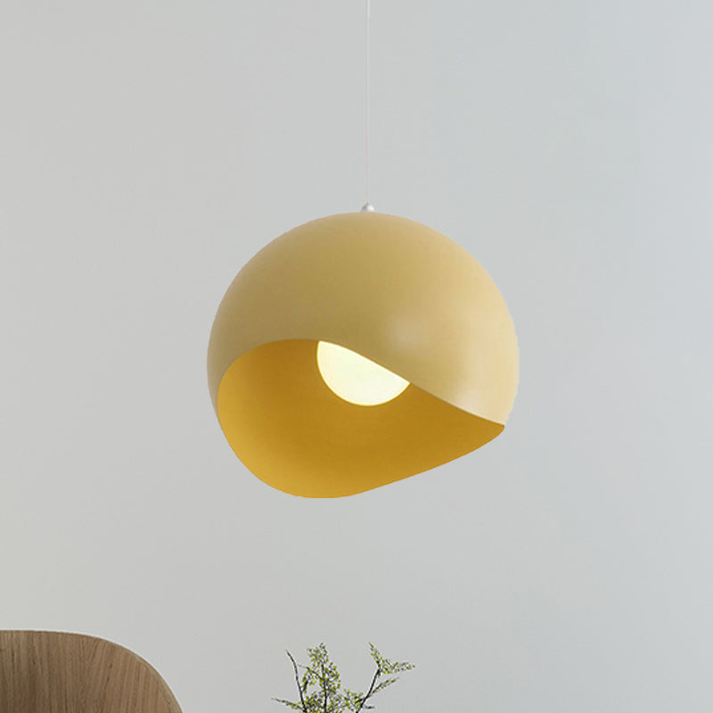 Waveforms Dome Pendant Lamp Nordic Style Metal 8"/12" W 1 Head Black/Gray Ceiling Lighting for Living Room Clearhalo 'Ceiling Lights' 'Modern Pendants' 'Modern' 'Pendant Lights' 'Pendants' Lighting' 239610