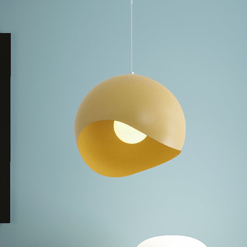 Waveforms Dome Pendant Lamp Nordic Style Metal 8"/12" W 1 Head Black/Gray Ceiling Lighting for Living Room Clearhalo 'Ceiling Lights' 'Modern Pendants' 'Modern' 'Pendant Lights' 'Pendants' Lighting' 239611