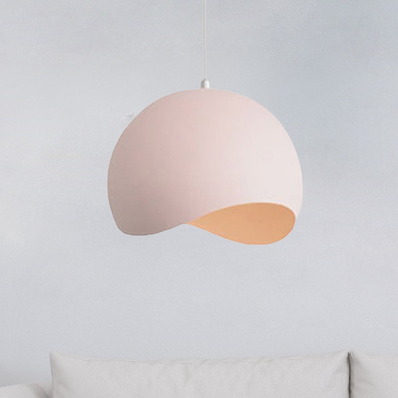 Waveforms Dome Pendant Lamp Nordic Style Metal 8"/12" W 1 Head Black/Gray Ceiling Lighting for Living Room Clearhalo 'Ceiling Lights' 'Modern Pendants' 'Modern' 'Pendant Lights' 'Pendants' Lighting' 239617