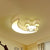 Acrylic Moon and Bunny Flush Mount Light Cartoon Lovely LED Ceiling Lamp for Gamer Room White Clearhalo 'Ceiling Lights' 'Close To Ceiling Lights' 'Close to ceiling' 'Flush mount' Lighting' 239650