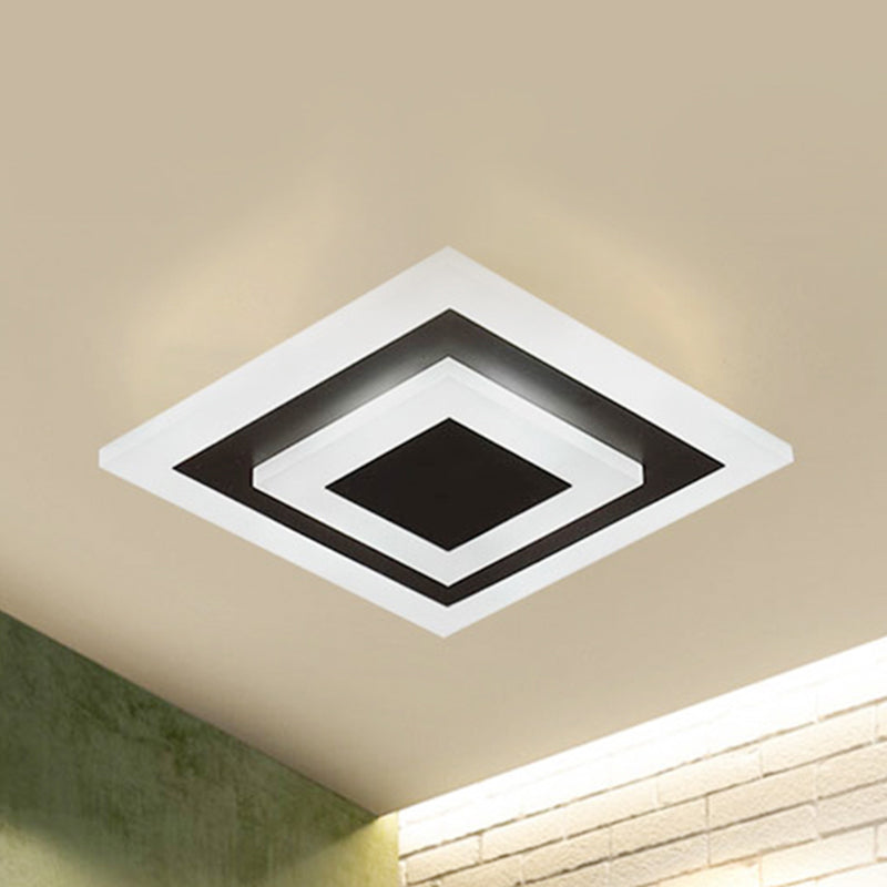 Square Shape Flush Ceiling Light Modern Stylish Acrylic Ceiling Lamp for Corridor Kitchen Coffee White Clearhalo 'Ceiling Lights' 'Close To Ceiling Lights' 'Close to ceiling' 'Flush mount' Lighting' 239732