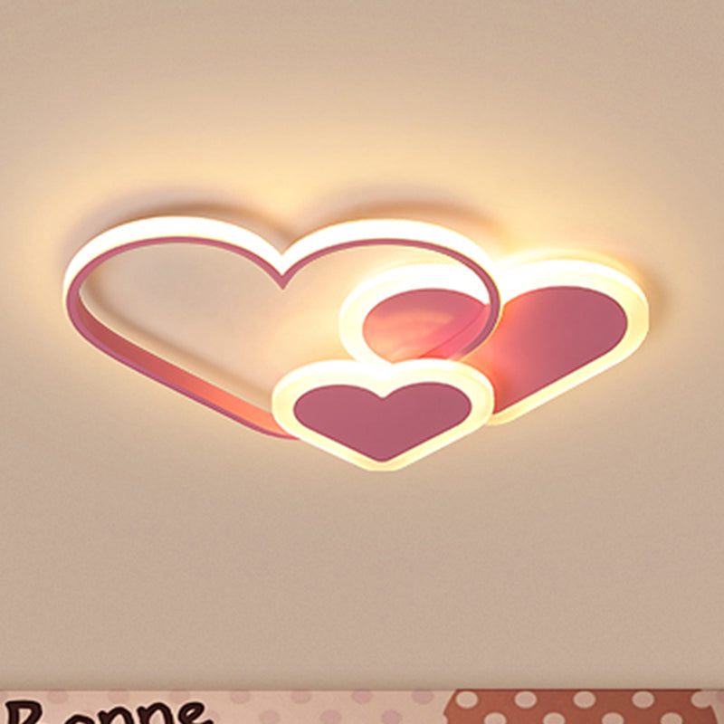 Modern Stylish Loving Heart Ceiling Mount Light Acrylic LED Flush Light for Kindergarten Clearhalo 'Ceiling Lights' 'Close To Ceiling Lights' 'Close to ceiling' 'Flush mount' Lighting' 239736