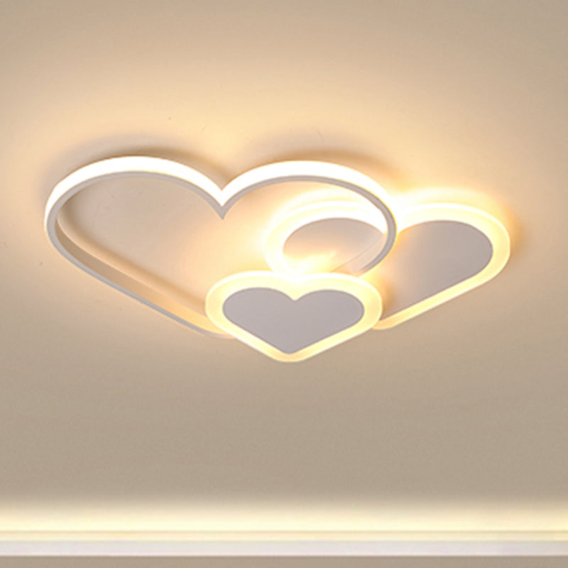 Modern Stylish Loving Heart Ceiling Mount Light Acrylic LED Flush Light for Kindergarten White Clearhalo 'Ceiling Lights' 'Close To Ceiling Lights' 'Close to ceiling' 'Flush mount' Lighting' 239740