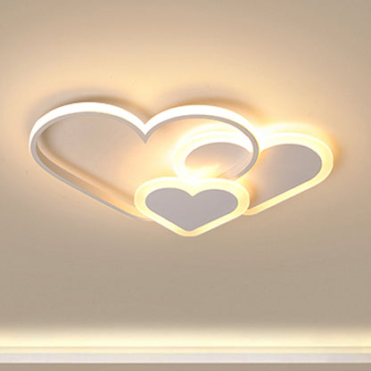 Modern Stylish Loving Heart Ceiling Mount Light Acrylic LED Flush Light for Kindergarten White Clearhalo 'Ceiling Lights' 'Close To Ceiling Lights' 'Close to ceiling' 'Flush mount' Lighting' 239740