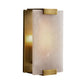 10.5"/18.5" Wide Rectangular Sconce Light Traditionary Metal 1 Head Black/Brass Wall Lamp Fixture with White Marble Clearhalo 'Wall Lamps & Sconces' 'Wall Lights' Lighting' 239797