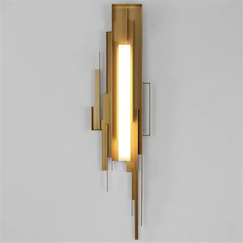 1 Bulb Irregular Shape Sconce Lamp Tradition Metal Wall Lighting Fixture in Brass/Gold with Tip toward Left/Right Clearhalo 'Wall Lamps & Sconces' 'Wall Lights' Lighting' 239855