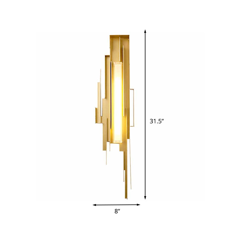 1 Bulb Irregular Shape Sconce Lamp Tradition Metal Wall Lighting Fixture in Brass/Gold with Tip toward Left/Right Clearhalo 'Wall Lamps & Sconces' 'Wall Lights' Lighting' 239857