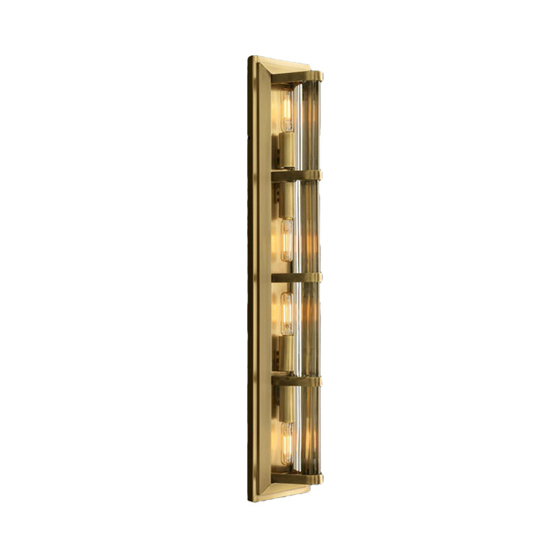 Tube Sconce Light Traditionary Metal 2/3/4 Heads Black/Gold Wall Lamp Fixture for Living Room Clearhalo 'Wall Lamps & Sconces' 'Wall Lights' Lighting' 239910