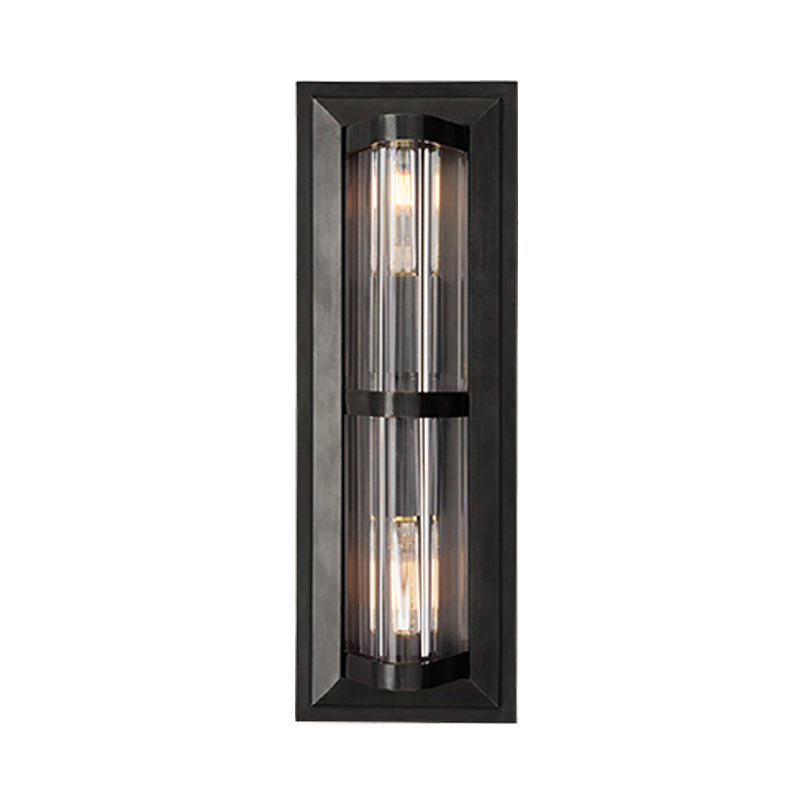 Tube Sconce Light Traditionary Metal 2/3/4 Heads Black/Gold Wall Lamp Fixture for Living Room Clearhalo 'Wall Lamps & Sconces' 'Wall Lights' Lighting' 239914