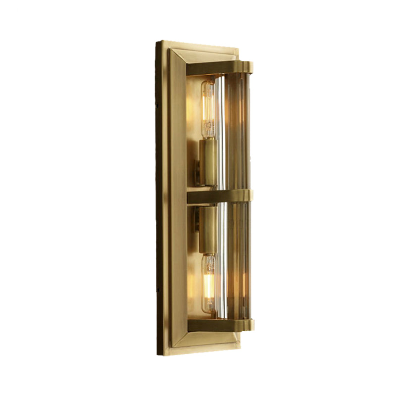 Tube Sconce Light Traditionary Metal 2/3/4 Heads Black/Gold Wall Lamp Fixture for Living Room Clearhalo 'Wall Lamps & Sconces' 'Wall Lights' Lighting' 239923