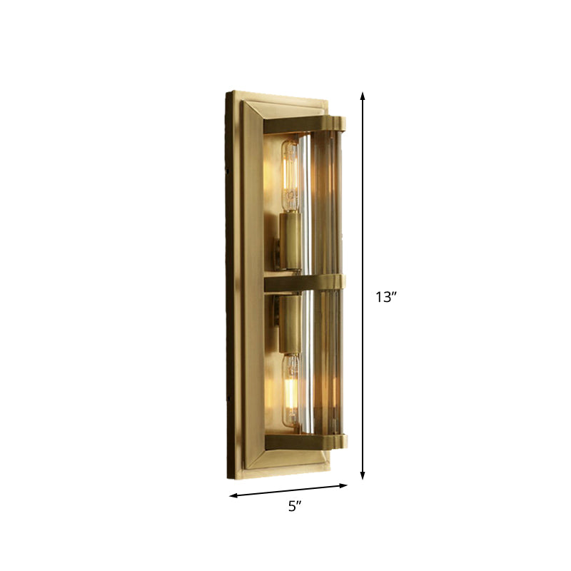 Tube Sconce Light Traditionary Metal 2/3/4 Heads Black/Gold Wall Lamp Fixture for Living Room Clearhalo 'Wall Lamps & Sconces' 'Wall Lights' Lighting' 239924