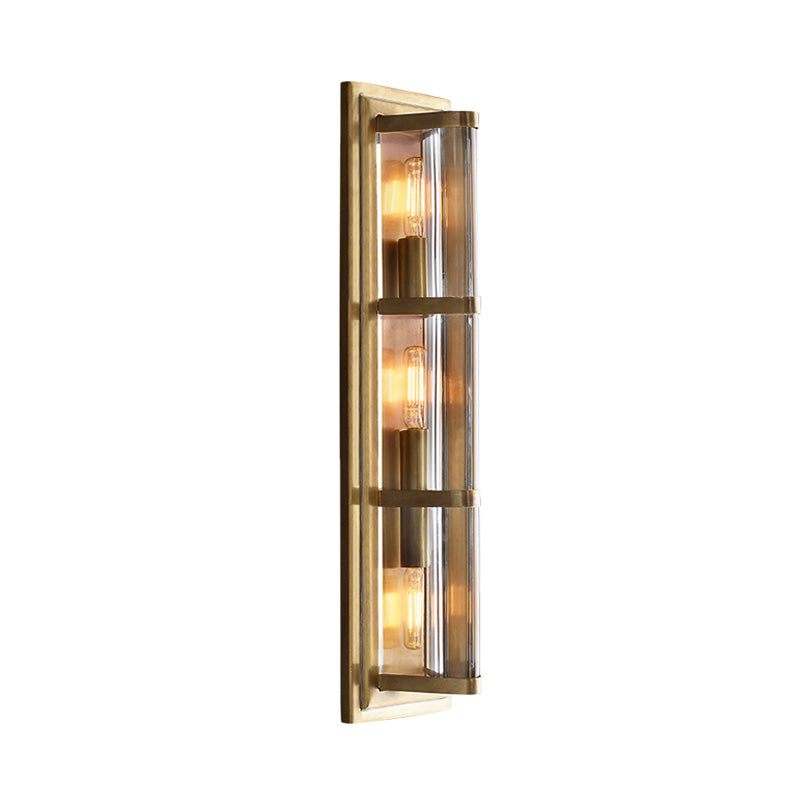 Tube Sconce Light Traditionary Metal 2/3/4 Heads Black/Gold Wall Lamp Fixture for Living Room Clearhalo 'Wall Lamps & Sconces' 'Wall Lights' Lighting' 239927
