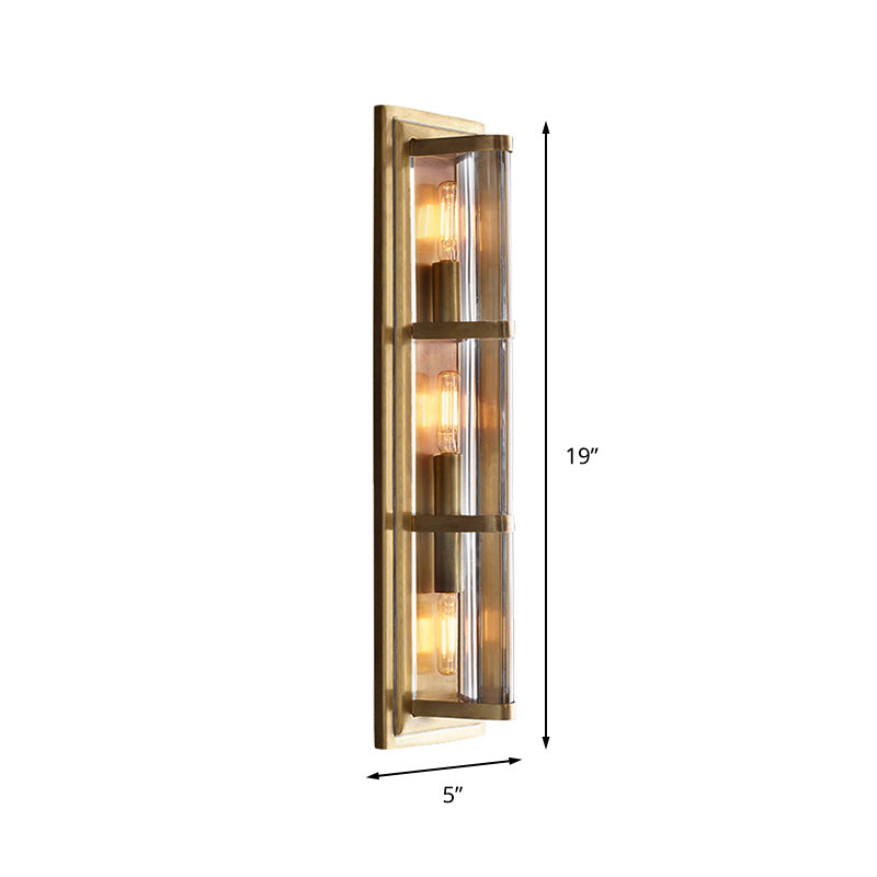 Tube Sconce Light Traditionary Metal 2/3/4 Heads Black/Gold Wall Lamp Fixture for Living Room Clearhalo 'Wall Lamps & Sconces' 'Wall Lights' Lighting' 239928