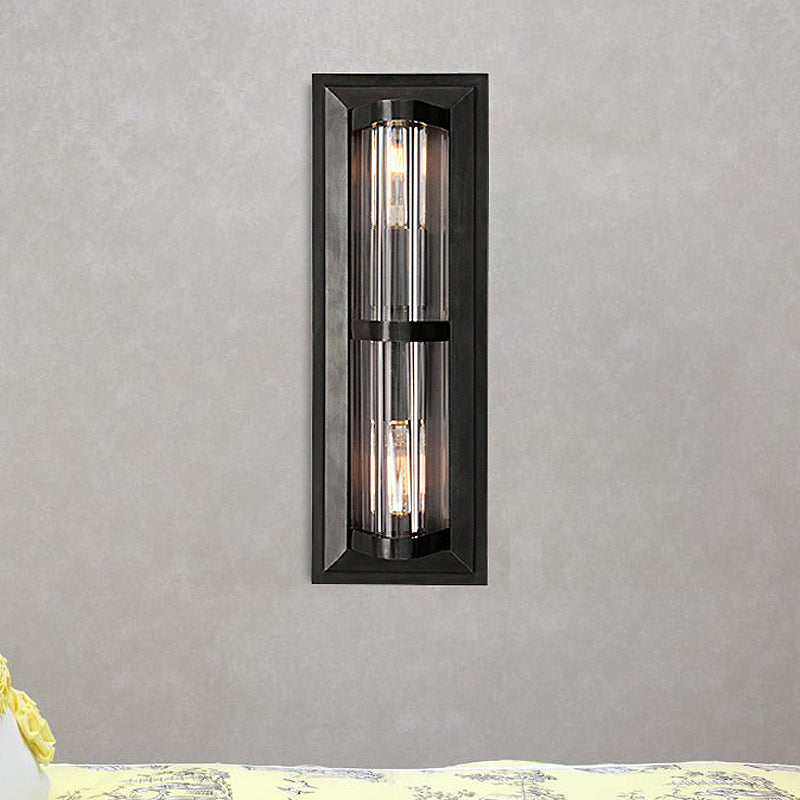 Tube Sconce Light Traditionary Metal 2/3/4 Heads Black/Gold Wall Lamp Fixture for Living Room Clearhalo 'Wall Lamps & Sconces' 'Wall Lights' Lighting' 239939
