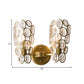 Round Wall Lamp Vintage Metal 2 Bulbs Gold Sconce Light Fixture with Curved Arm Clearhalo 'Wall Lamps & Sconces' 'Wall Lights' Lighting' 240023