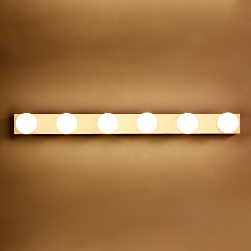 Black/White Finish Open Bulb Vanity Lighting Fixture Minimalism Style 4/5 Heads Metal Wall Light for Bathroom 6.0 Black Clearhalo 'Cast Iron' 'Glass' 'Industrial' 'Modern wall lights' 'Modern' 'Tiffany' 'Traditional wall lights' 'Vanity Lights' 'Wall Lights' Lighting' 240052