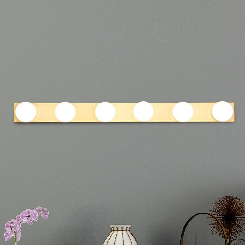 Black/White Finish Open Bulb Vanity Lighting Fixture Minimalism Style 4/5 Heads Metal Wall Light for Bathroom 6.0 White Clearhalo 'Cast Iron' 'Glass' 'Industrial' 'Modern wall lights' 'Modern' 'Tiffany' 'Traditional wall lights' 'Vanity Lights' 'Wall Lights' Lighting' 240059